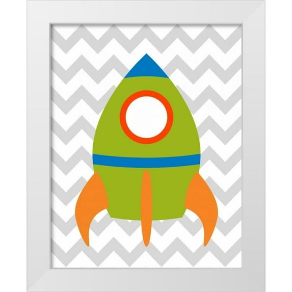 Robinson, Tamara 12x14 White Modern Wood Framed Museum Art Print Titled - Chevron Rocket III