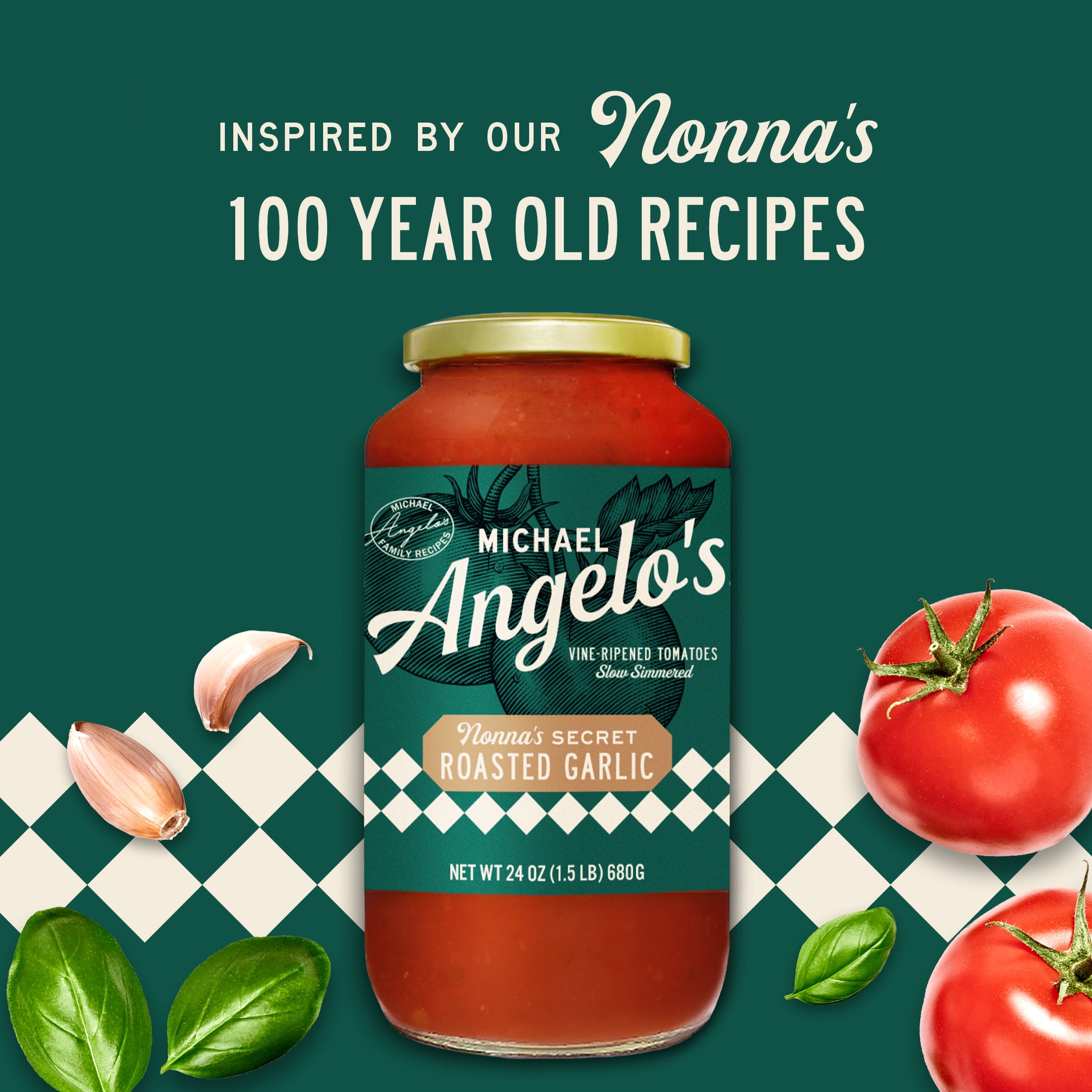 (3 pack) Michael Angelo's Nonna's Secret Roasted Garlic Pasta Sauce, 24oz