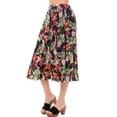 thumbnail image 3 of MixMatchy Women's Summer Floral Print Elastic High Waist Flared Long Skirt, 3 of 6