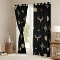 thumbnail image 3 of Homewish Western Bull Skull Curtains Pack of 2 (42x84 Each) for Teens,Black Brown Curtains Blackout,Southwestern Theme Bedroom Curtains,Super Cozy Room Decor, 3 of 6