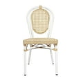 thumbnail image 6 of Flash Furniture 4 Pack Indoor/Outdoor Commercial Thonet French Bistro Stacking Chair, Natural PE Cane Rattan and White Aluminum Frame, 6 of 14