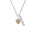 thumbnail image 2 of Delight Jewelry Silvertone Light Brown Crystal Sparkle Spinner Silvertone Hope Anchors the Soul Bar Charm Necklace, 23", 2 of 4
