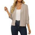 thumbnail image 2 of UJNDER Women's Lightweight Lace Crochet Cardigan Three Quarter Sleeve Knit Shawl Top Womens Cardigan Sweaters Light Gray XL, 2 of 6