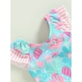 thumbnail image 6 of Infant Baby Girl Swimsuits Ruffle Trim Floral Print Flying Sleeves Jumpsuit Swimwear Beachwear Bathing Suits, 6 of 10