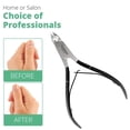 thumbnail image 3 of Cuticle Trimmer with Cuticle Pusher Stainless Steel Sharp Blades Double Spring Cuticle Nipper-Black, 3 of 9