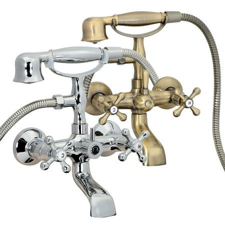 - FREUER Vasca Collection: Classic Clawfoot Tub Faucet - Wall Mount, Polished Chrome