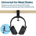 thumbnail image 4 of MMOBIEL Headphone Stand٫ Foldable Headset Stand٫ Under Desk Headphone Holder - Universal Fit٫ Adjustable Clamp and Space Saving - Gaming Headset Hook٫ Headset Holder Hanger Mount٫ Black Aluminum, 4 of 5
