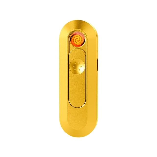 Yellow Plasma Usb Lighter, Rechargeable Flameless Windproof, Tungsten Filament, Eco-Friendly, For Outdoor Adventures And Emergency Kit