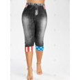 thumbnail image 3 of Más el tamaño de la bandera americana Imprimir recortada Jeggings 3D Rosegal Leggings de talla grande, 3 of 5