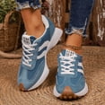 thumbnail image 3 of Pandaie Women's Fashion Sneakers Trendy Low Top Classic Retro Casual Shoes Ladies Non Slip Comfortable Running Walking Footwear with Arch Support Blue Size 6.5, 3 of 8