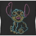 thumbnail image 2 of Women's Lilo & Stitch Bright Neon Outline Graphic Tee Black X Large, 2 of 4