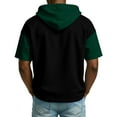 thumbnail image 3 of Fabrcox Man Hoodie Quarter Zip Short Sleeve Lightweight Men’s Sweatshirt Hiking Outdoor Drawstring V Neck Color Block Men T Shirt, 3 of 8