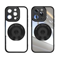for iPhone 16e Magnetic Clear Case Compatible with MagSafe, Drop Protection Ultra Slim Shockproof Anti-Scratch Phone Case with Camera Lens Protector Dust-Proof for Men Women - Black
