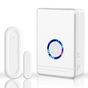 Door Chime, GreenCycle Magnetic Sensor Wireless Door Chime Bell, Wireless Door Open Contact Sensor Alarm Chime with 600FT Range 48 Chimes 5 Volume Levels Night Light Function IP66 Waterproof