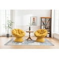 thumbnail image 3 of Oversized Swivel Accent Chair with Round Super Thick Cushion, 360 Swivel Barrel Sofa, Papasan Seat for Living, Bedroom, Reading Room, Loung,Yellow, 3 of 9