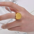 thumbnail image 4 of 14K Yellow Gold Round Signet Ring For Men New Simple Male Finger Jewelry Accessories, 4 of 7