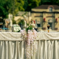 BalsaCircle 5 Bushes 44" Blush Hanging Artificial Wisteria Flowers Vine Garland