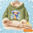thumbnail image 2 of Big Girls Graphic Hoodie Long Sleeved Hooded Sweatshirt Pullover with Cute Print Designs Trendy Fall Outfits Size 15-16T , Green, 2 of 5