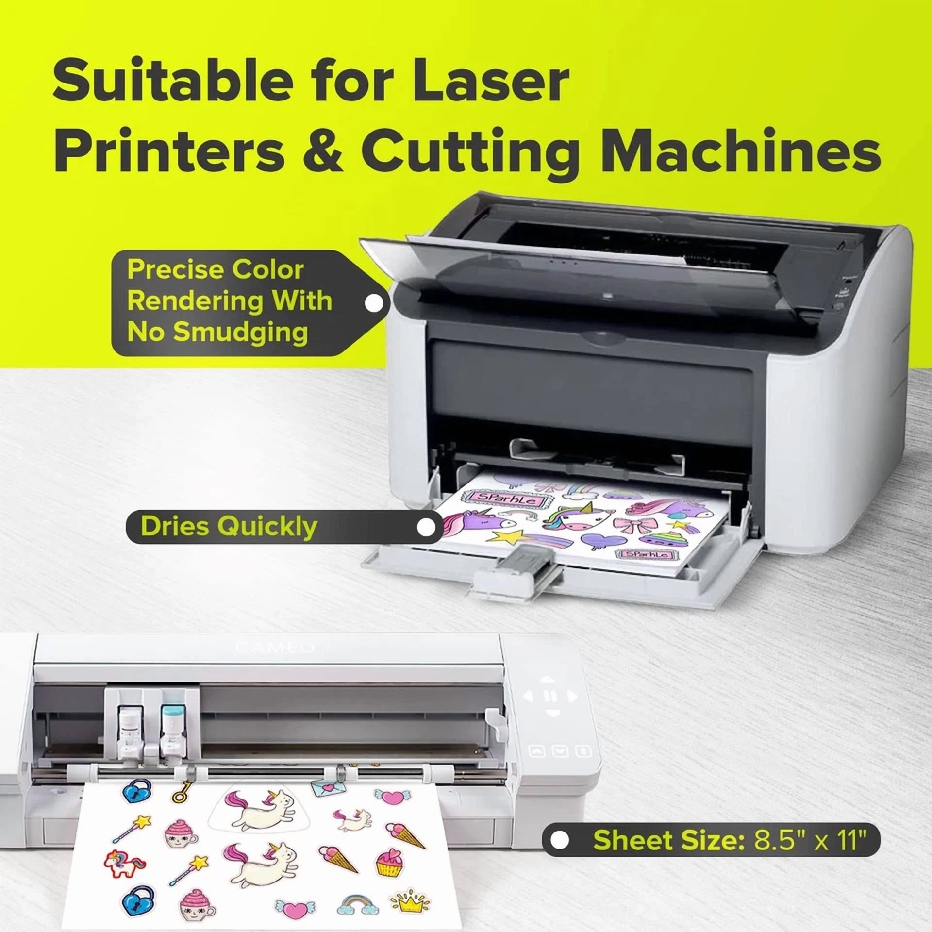 CRESTIN- Vinyl Sticker Paper, Matte Printable Vinyl Sticker Paper For Laser Printer, Q...