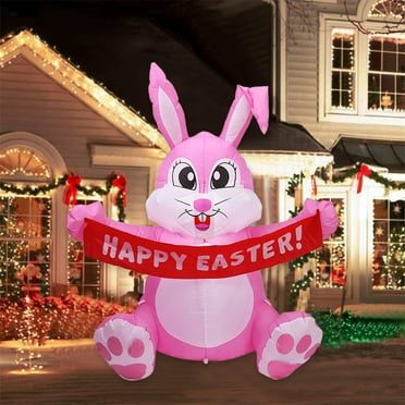 WSBDENLK Easter Inflatable Standing Bunny Inflatable Model Glowing Holiday Decoration Easter Decorations for the Home Easter Decorations Outdoors