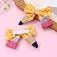 thumbnail image 6 of SHenli Cute Yellow Pencil Bow Headband for Girls Hair Accessories Outfit (A Pair of Hairpins), 6 of 7