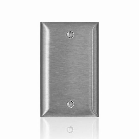 EZGeneration C-Series 1 Gang Metal Blank Wall Plate - Stainless Steel - Standard Size