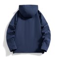 thumbnail image 5 of Windbreakers for Men Solid Color Hooded Three-in-one Detachable Multi-pocket Cardigan Relaxation Outdoors Zipper Overcoat Outdoor Jacket Dark Blue M Windbreaker Jacket Men's, 5 of 8