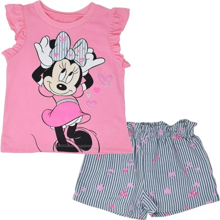 

Disney Minnie Mouse Toddler Girls T-Shirt and Shorts Outfit Set Pink/Blue 3T