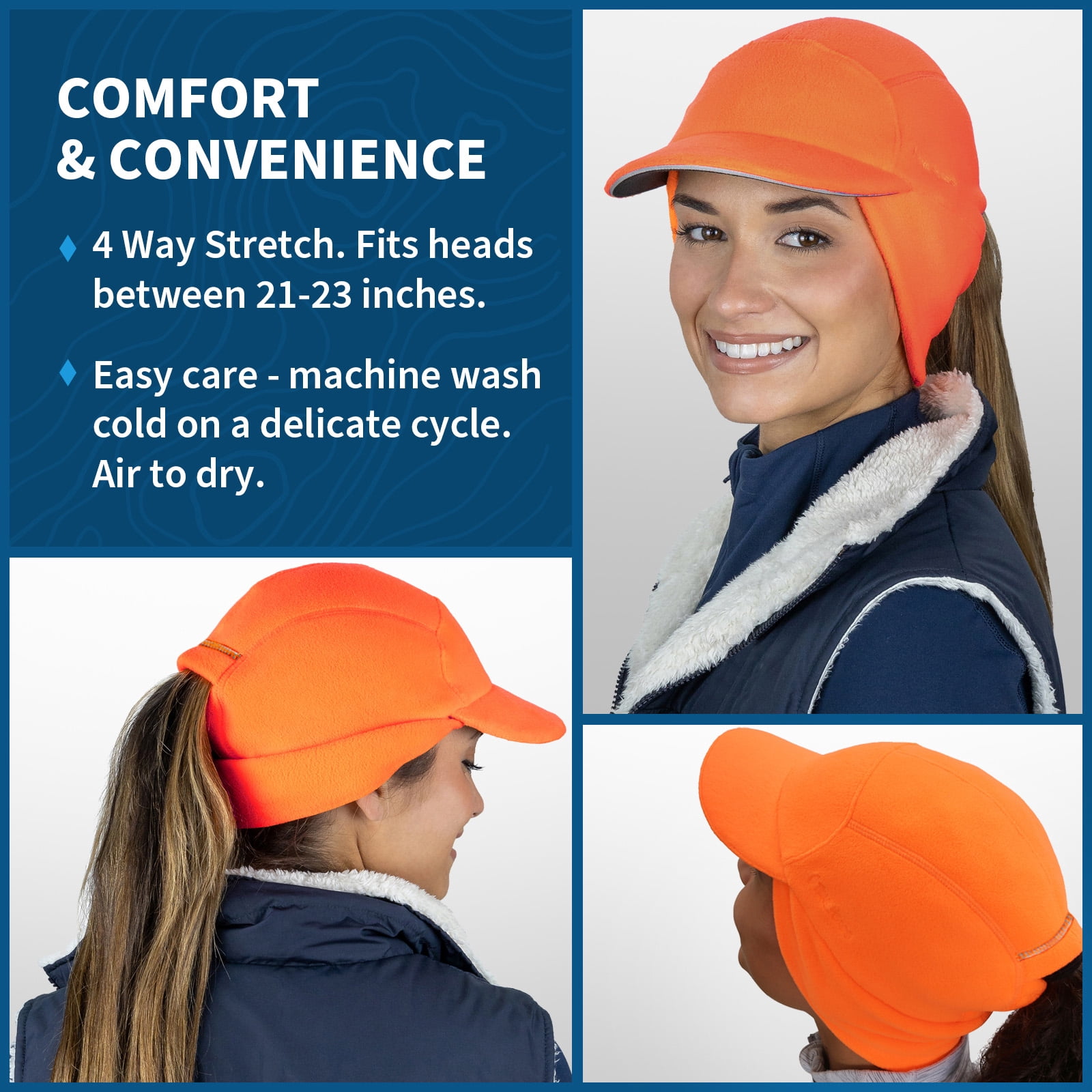 Women\'s Heather Teal Trailblazer Reflective Fleece Ponytail Hole Winter Hats TrailHeads Fleece Ponytail Hat for Women – Trailblazer  main image 3