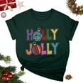 thumbnail image 2 of Jinhomg Thin Christmas T-Shirt for Women Lightweight Comfy Short Sleeve Crew Neck Xmas Tops Funny Cute Letter Graphic Holiday Tees Green XXXL, 2 of 6