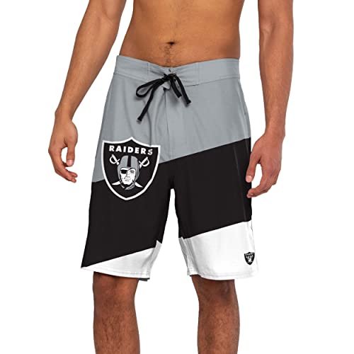Pantalones cortos de natación FOCO NFL Las Vegas Raiders para hombre XXL