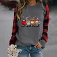 thumbnail image 2 of Sudadera de moda Gibobby con estampado navideño para mujer gris L, 2 of 5