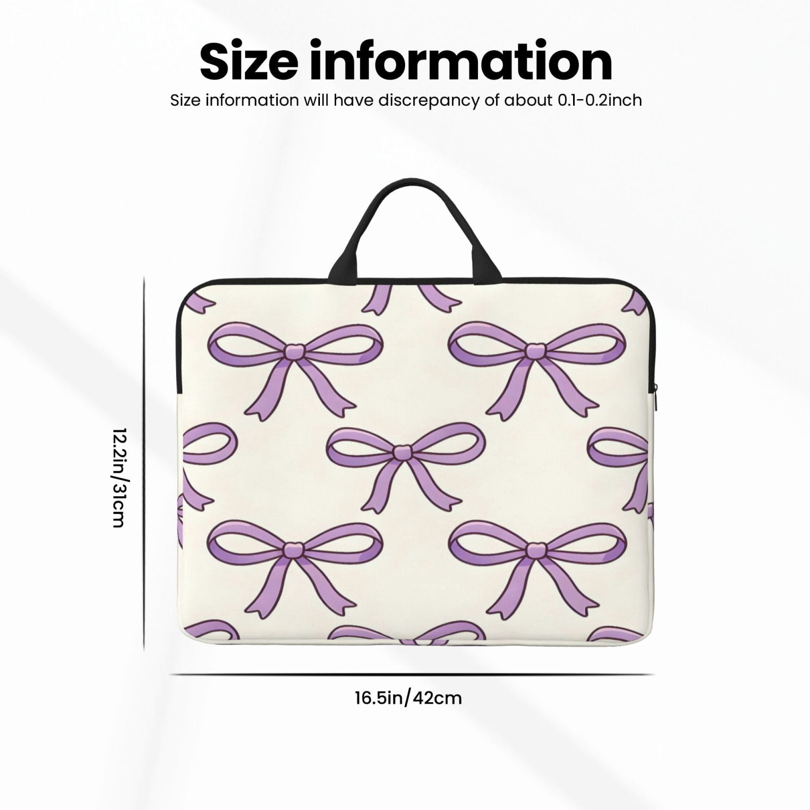 Laptop Sleeve Bag For Women Men 14inch Waterproof Durable Protective Computer Carrying Cover Handle Laptop Case Bag Purple Bows