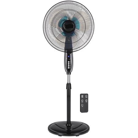 Best Choice Products 16in Adjustable Cooling Oscillating Standing Pedestal Fan w/ 7.5 Hour Timer, Double Blades, Remote Control, 3 Fan Modes, Front/Back Tilt - (Best Outdoor Fans For Mosquitoes)