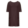 thumbnail image 5 of Uaswgudfs ​Shorts Romper for Women: Casual Loose-Fit Short-Sleeve Jumpsuit with Pockets - Breathable Cotton Summer Playsuit for Everyday Comfort Brown L, 5 of 9