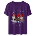 thumbnail image 4 of jsaierl Christmas Shirt Women Christmas Gnome Print Tops Tee Short Sleeve Crewneck Cute Three Gnomes Casual Holiday Shirts, 4 of 7