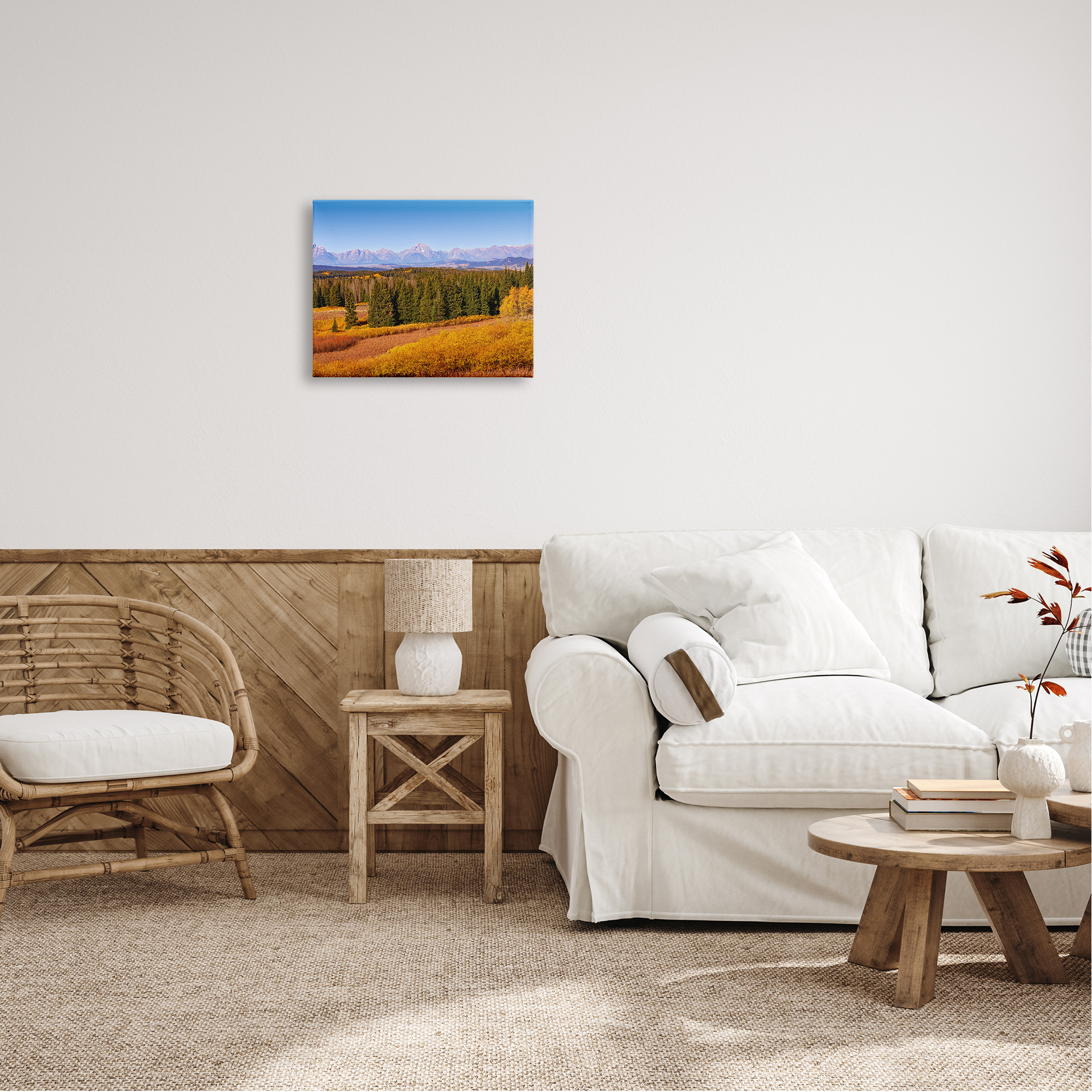 Stupell Industries Distant Mountains Woodland Fields Country Trees Scenery Canvas Wall Art, 20 x 16, Design by Daniel Sproul