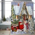thumbnail image 2 of Snowman Christmas Bathroom Shower Curtain Winter Snowflakes House Truck Xmas Tree Waterproof Washable Shower Curtains for Bathtub Bath Decor with Grommets and Hook 36 X 72 Inch, 2 of 8