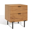 thumbnail image 6 of SAFAVIEH Couture Elizabella Industrial Nightstand with 2 Drawers, Oak/Antique Brass, 6 of 16