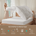 thumbnail image 6 of BEDLORE Twin XL Mattress Topper, Bamboo Pillow Top Pad for Back Pain Relief, Thick Soft Mattress Cover with Deep Pockets 6-15 inch(White), 6 of 9