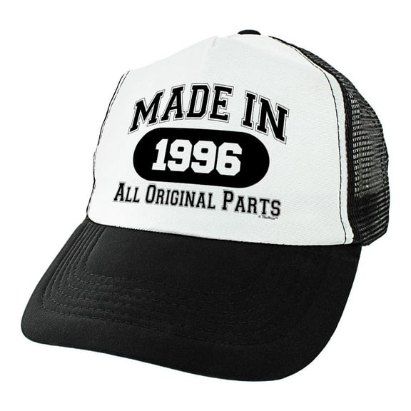 30th Birthday Gifts for All Made in 1996 All Original Parts Turning 30 Birthday Party Trucker Hat Black