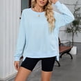 thumbnail image 4 of Tittly Long Sleeve Shirts for Women, Crewneck Sweatshirt, Women'S Training Sweatshirts, Sweatshirts for Teen Girls, Athletic Sweatshirts for Women Sky Blue XL, 4 of 9