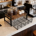 thumbnail image 4 of 2-Tier Pull Out Storage Shelf with Wooden Top & Metal Wire Drawers Countertop Organizer Rack for Kitchen, Coffee Bar, Desktop, Pantry, Bathroom Use, 4 of 4