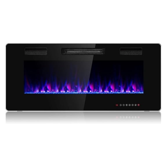 42 Inches Electric Fireplace Insert, 750W/1500W Recessed Electric Fireplaces w/ 12-Adjustable Flame Color & Speed, Control, Timer, Touch Screen, Electric Fireplace Heater(42” x 18.11”)