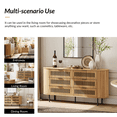 thumbnail image 5 of WAMPAT Fluted Dresser TV Stand for 70 Inch TV, Modern Entertainment Center with Drawers, Oak, 5 of 6
