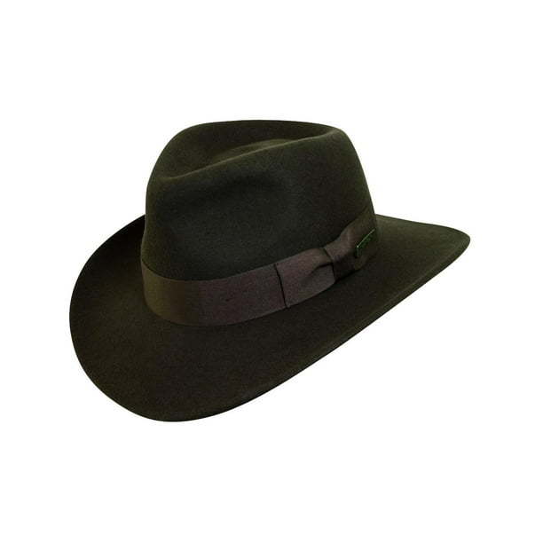 Dorfman Pacific Men's Indiana Jones Wool Felt Crushable Outback Hat