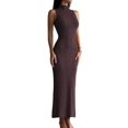 thumbnail image 2 of Women Bodycon Maxi Dress Casual Long Dresses Brown S, 2 of 7