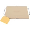 thumbnail image 1 of Round Pizza Stone for Oven and Grill Oven Baking Stone for Bread Cordierite Pizza Pan for Baking Crispy Pastry Bread and Cookies Includes Carry Rack and Dough Scraper, 1 of 8