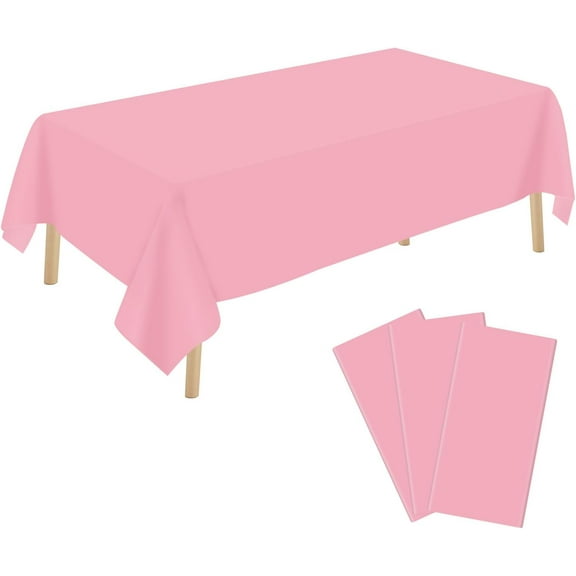 Cterwk 4 Pack Plastic Tablecloths 54 x108 Inch Table Cover Rectangle Disposable Plastic Table Cloths for Birthday Weddings Party