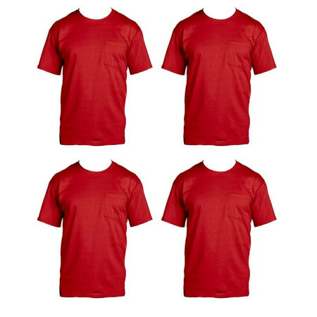 Fruit of the Loom Mens 4-Pack of Pocket T-Shirts, Pack of (Fruit Of The Loom Best Pocket T Shirt)